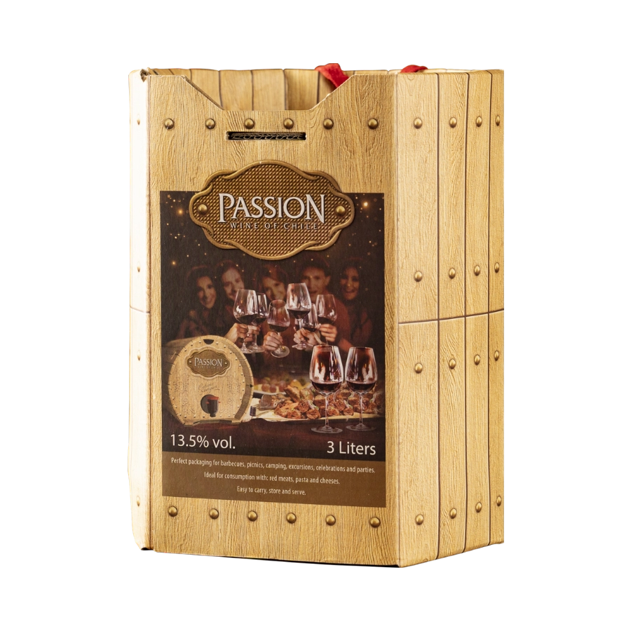 Rượu Vang Đỏ Chile Passion Hộp Giá Gỗ 3L