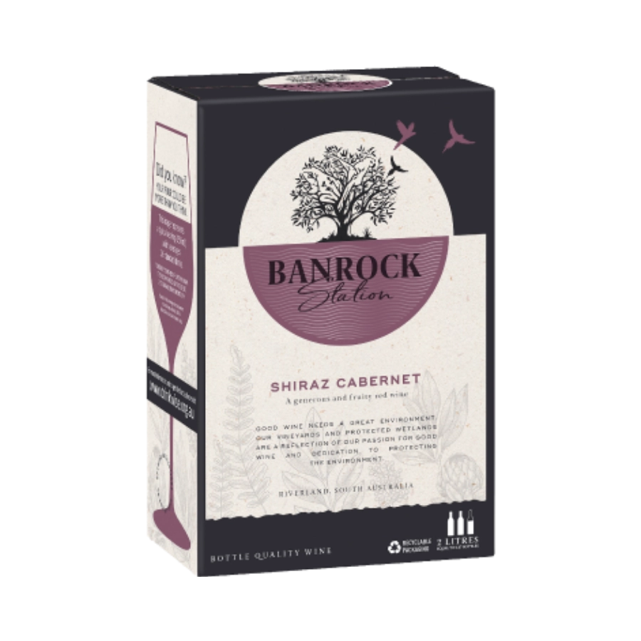 Rượu Vang Bịch Úc Banrock Station Shiraz Cabernet BIB 2L Vegan Wine
