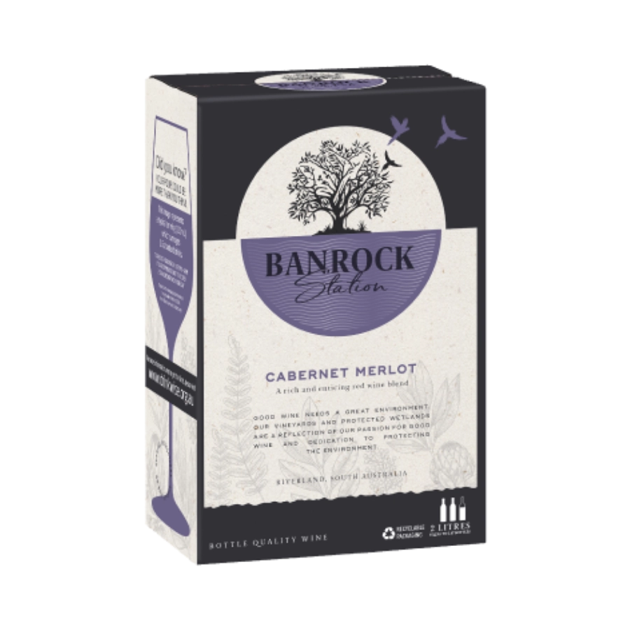 Rượu Vang Bịch Úc Banrock Station Cabernet Merlot BIB 2L Vegan Wine
