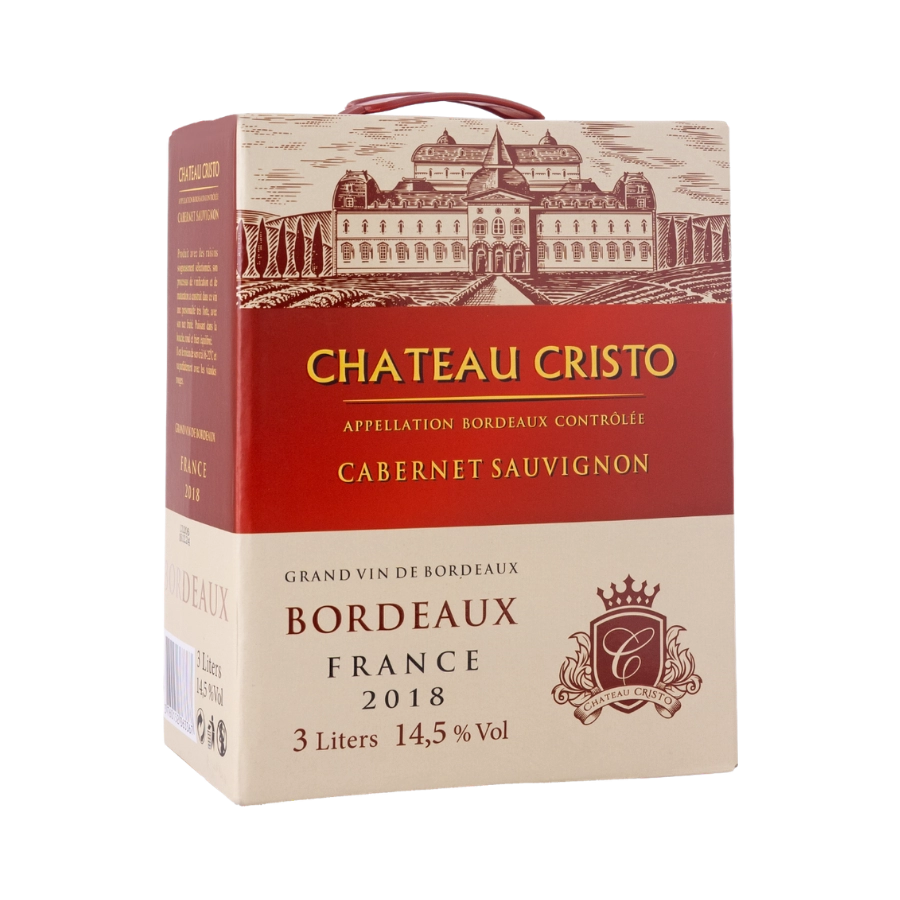 Rượu Vang Bịch Pháp Chateau Cristo Cabernet Sauvignon 3L