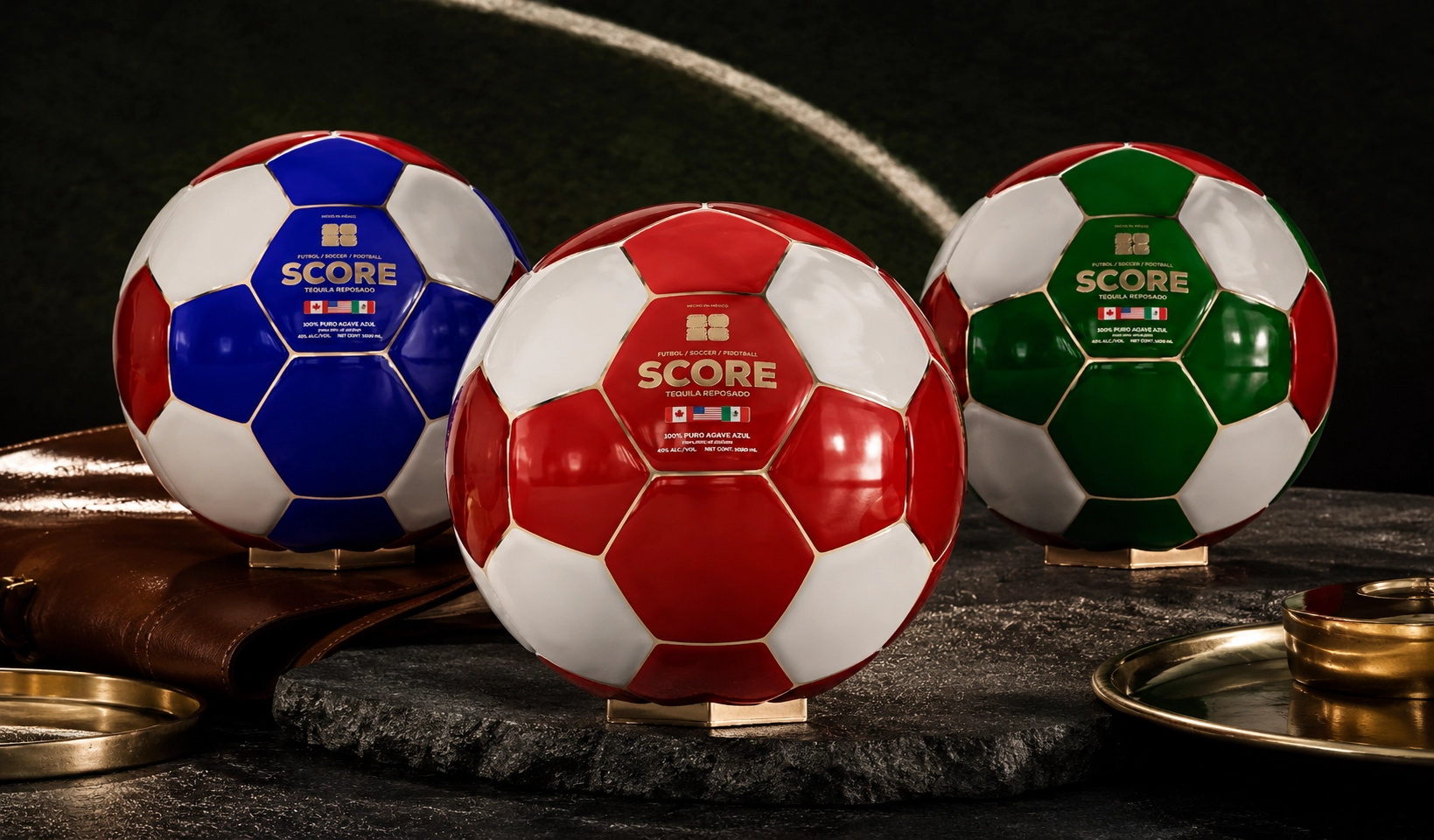 Sưu Tầm Bộ 3 Rượu Tequila Score Soccer Ball World Cup 2026