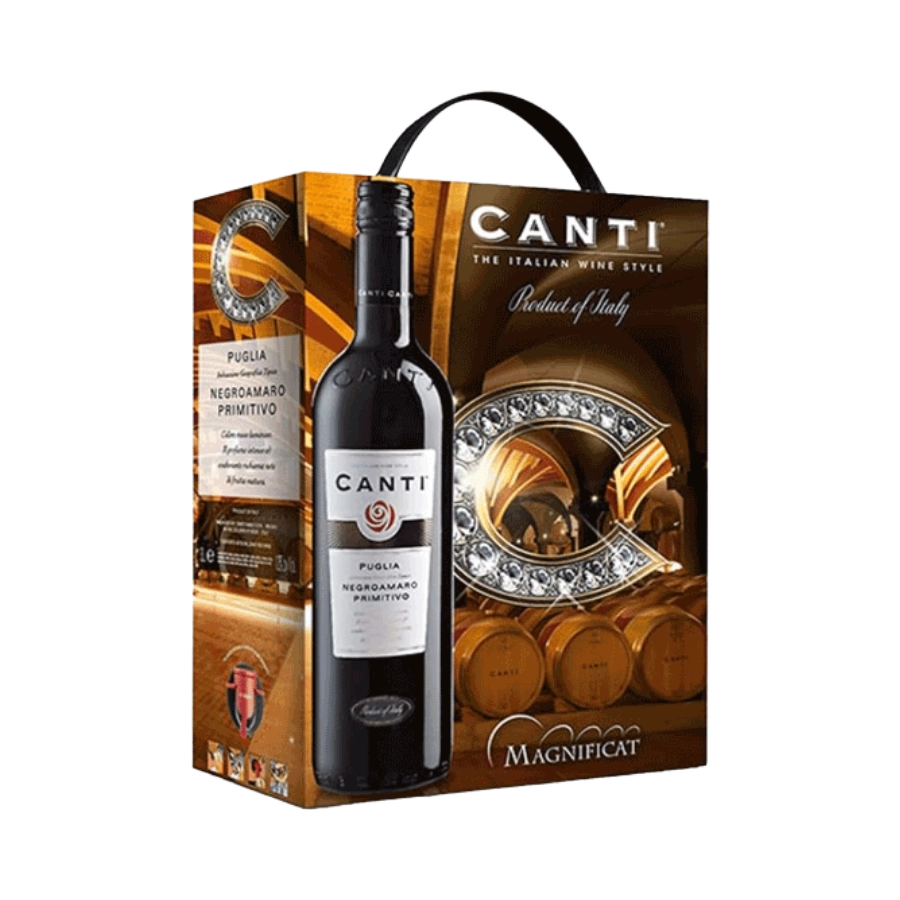 Rượu Vang Bịch Ý Canti Negroamaro Primitivo 3L