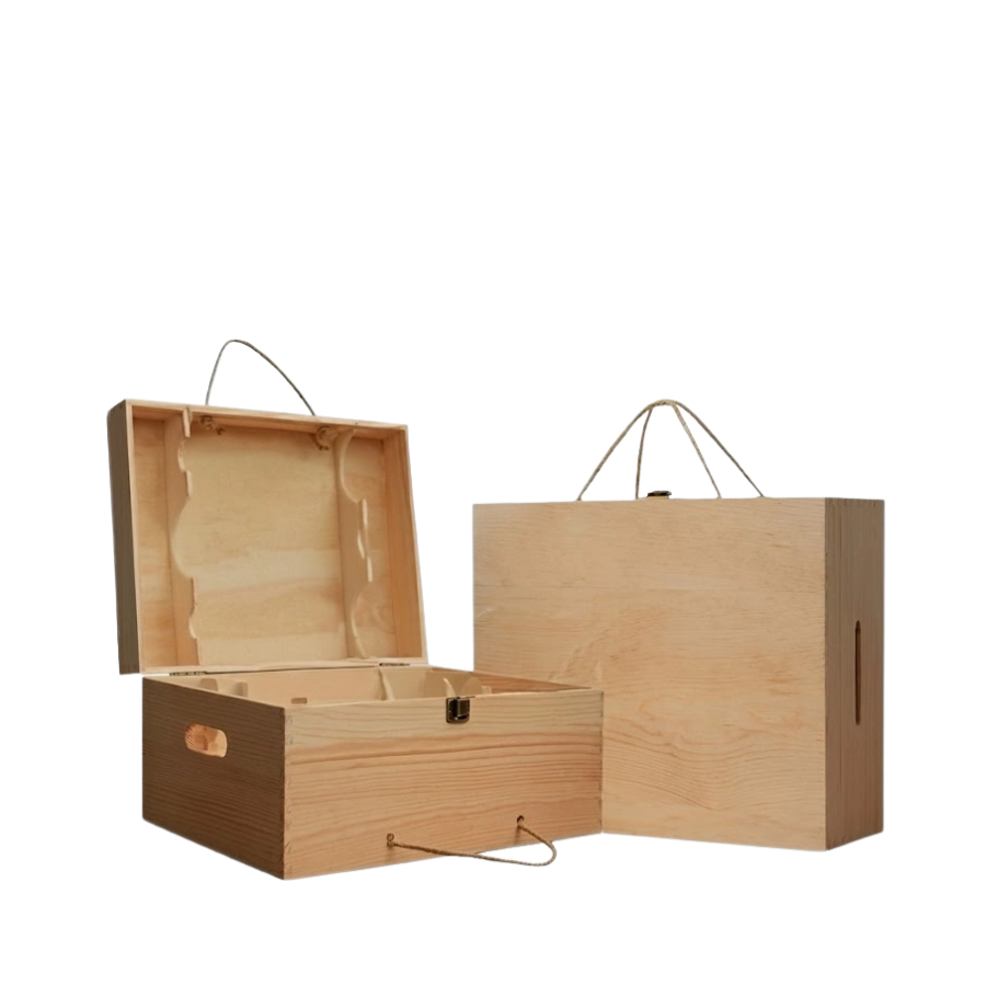 Hộp Gỗ Đựng Rượu Vang 6 Chai 2 Tầng
