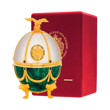 Rượu Vodka Trứng Nga Imperial Collection Faberge Egg Pearl Emerald Velvet Box