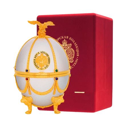Rượu Vodka Trứng Nga Imperial Collection Faberge Egg Pearl Velvet Box