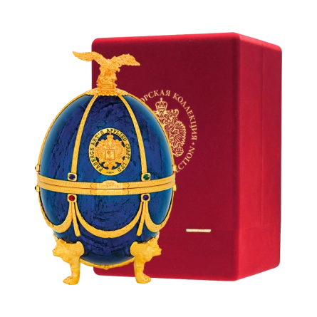 Rượu Vodka Trứng Nga Imperial Collection Faberge Egg Sapphire Velvet Box