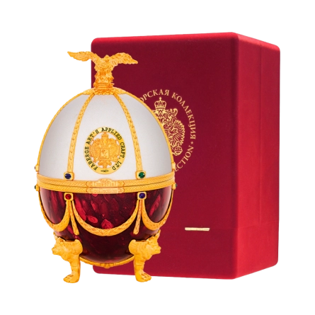 Rượu Vodka Trứng Nga Imperial Collection Faberge Egg Pearl And Ruby Velvet Box