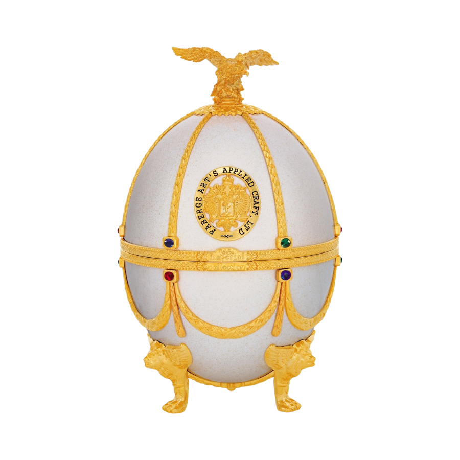 Rượu Vodka Trứng Nga Imperial Collection Faberge Egg Pearl Velvet Box