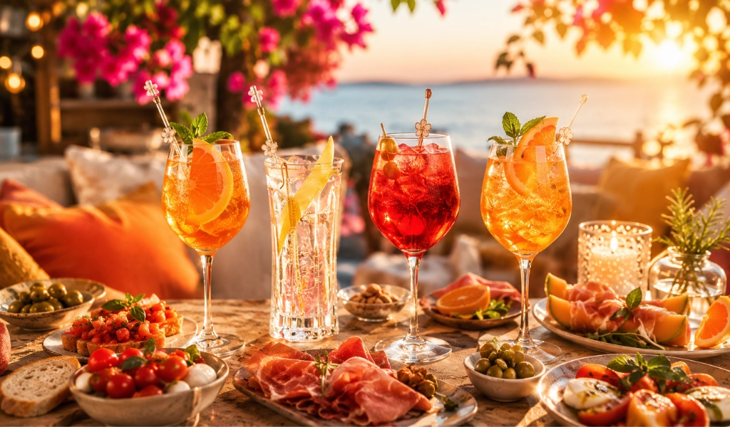 Chai Campari Pha Cocktail Spritz