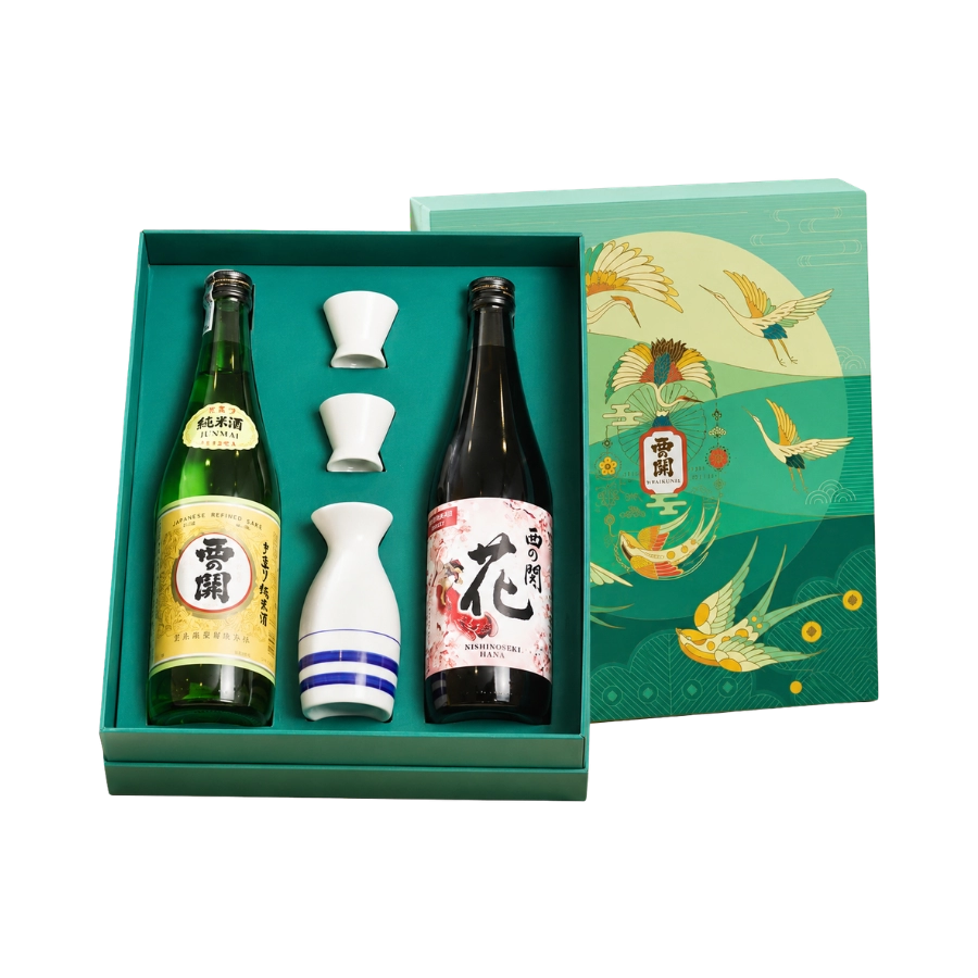 Rượu Sake Nhật Nishinoseki Junmaishu - Hana Hộp Quà Tết 2025