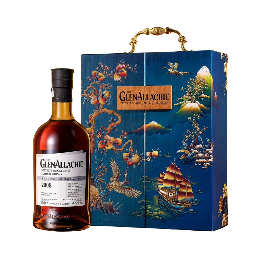 Rượu Whisky Glenallachie Single Cask 2008 PX Hogshead Cask no. 6521 Phiên Bản Hộp Quà Tết 2025