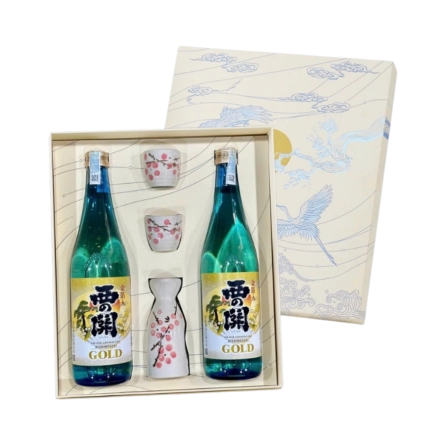 Rượu Sake Nhật Nishinoseki Gold Leaf Hộp Quà Tết 2025