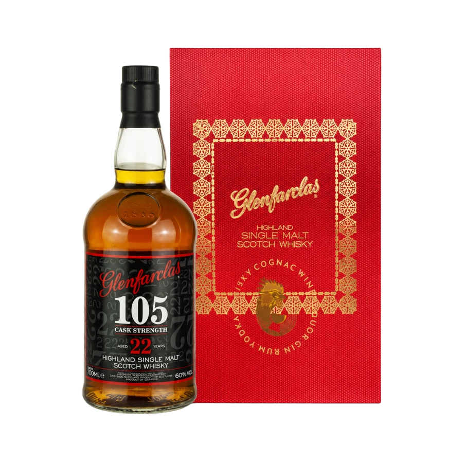 Rượu Whisky Glenfarclas 105 Cask Strength 22 Year Old Phiên Bản Hộp Quà Tết 2025