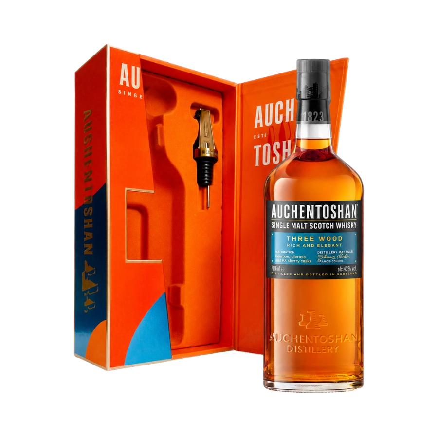 Rượu Whisky Auchentoshan Three Wood Phiên Bản Hộp Quà Tết 2025