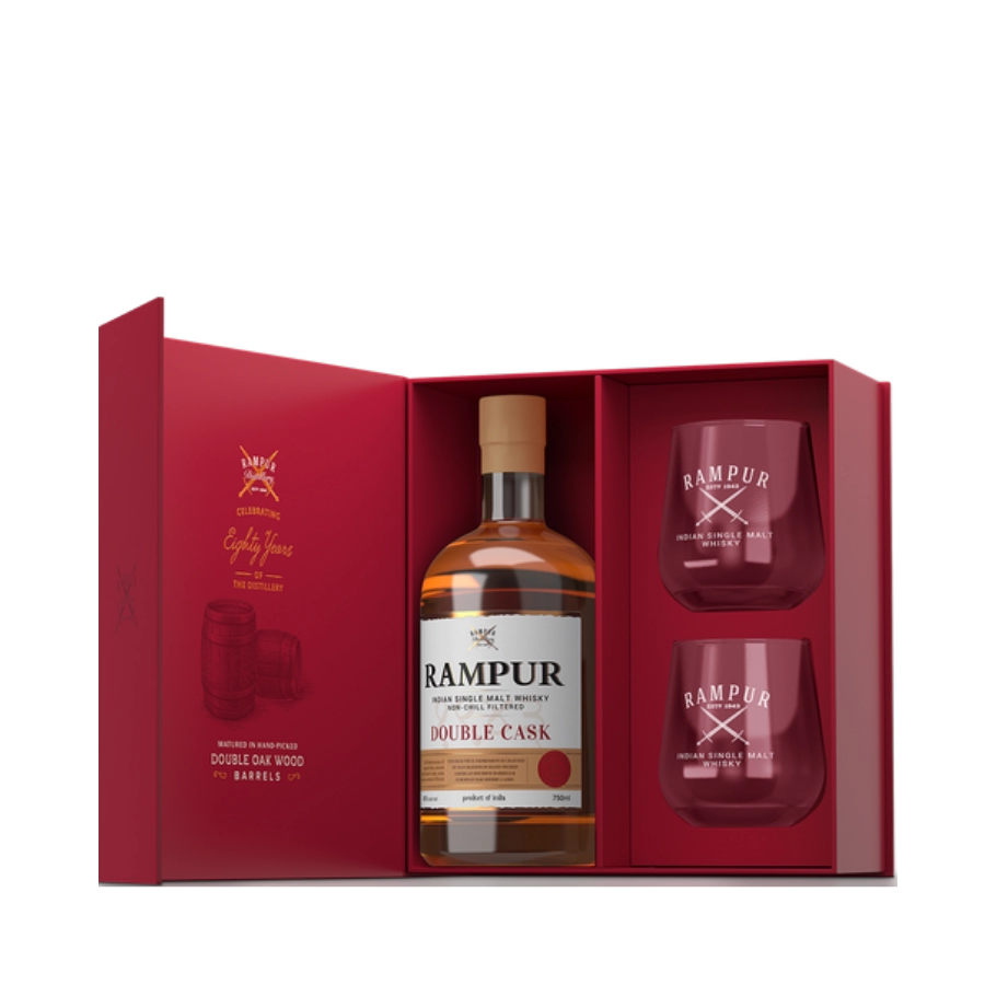 Rượu Whisky Ấn Độ Rampur Double Cask Single Malt Gift Pack