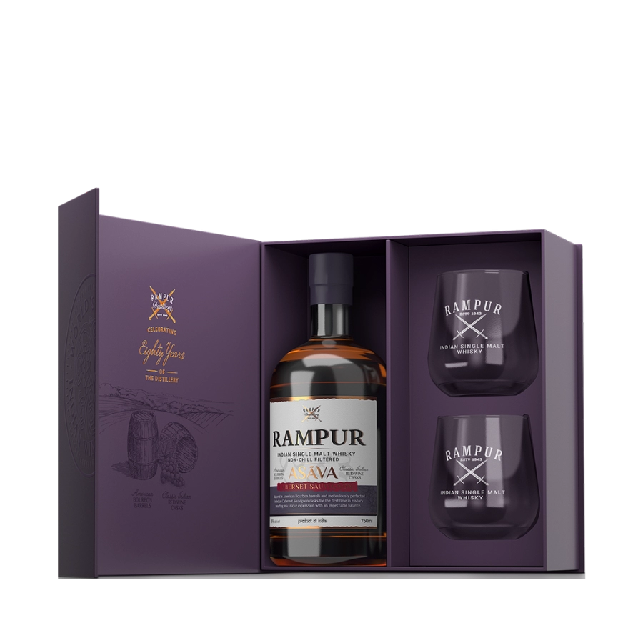 Rượu Whisky Ấn Độ Rampur Asava Single Malt Gift Pack