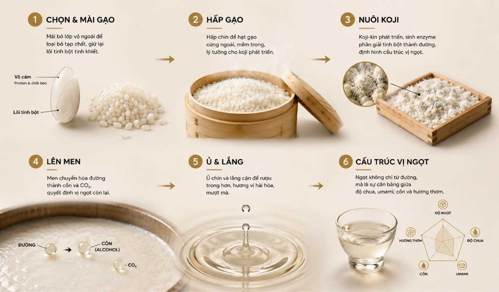 Vị Ngọt Thanh Của Rượu Sake Nhật Bản