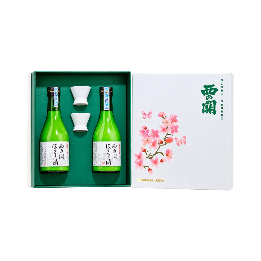 Rượu Sake Nhật Nishinoseki Nigori Zake 300ml Hộp Quà Tết 2025