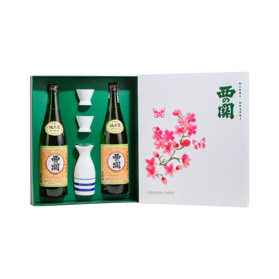 Rượu Sake Nhật Nishinoseki Junmaishu Hộp Quà Tết 2025
