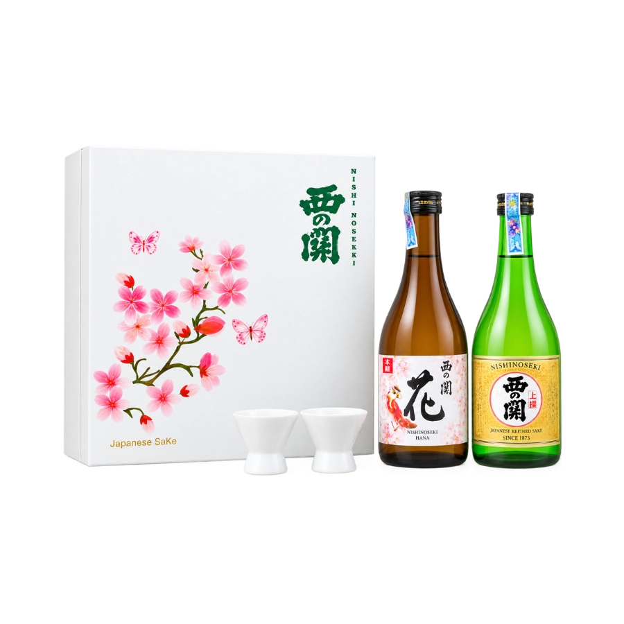 Rượu Sake Nhật Nishinoseki Hana - Nishinoseki Junmaishu Hộp Quà Tết 2025