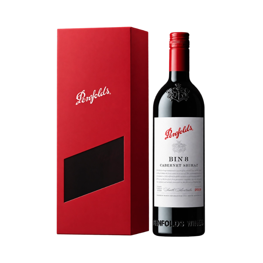 Rượu Vang Đỏ Úc Penfolds Bin 8 Hộp Quà Tết 2025