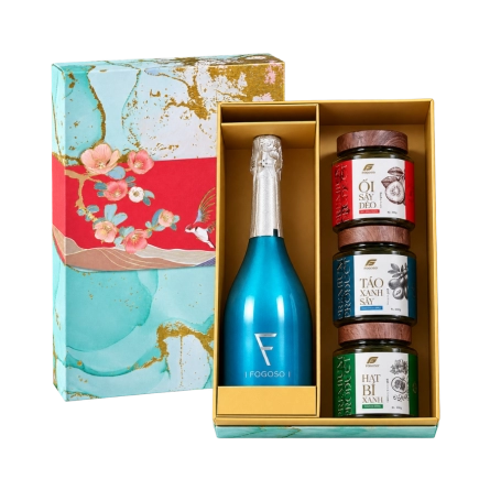 Rượu Sparkling Tây Ban Nha Fogoso Azul Hộp Quà Tết 2025