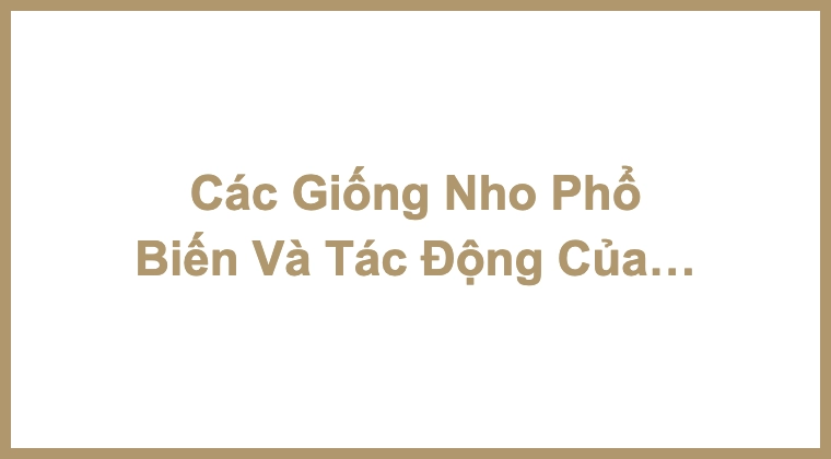 Các Giống Nho Phổ Biến Và Tác Động Của Chúng Đến Hương Vị Rượu Vang