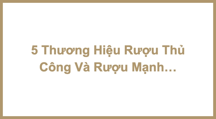 5 Thương Hiệu Rượu Thủ Công Và Rượu Mạnh Việt Nam Nhất Định Bạn Phải Thử