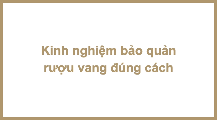 Kinh nghiệm bảo quản rượu vang đúng cách