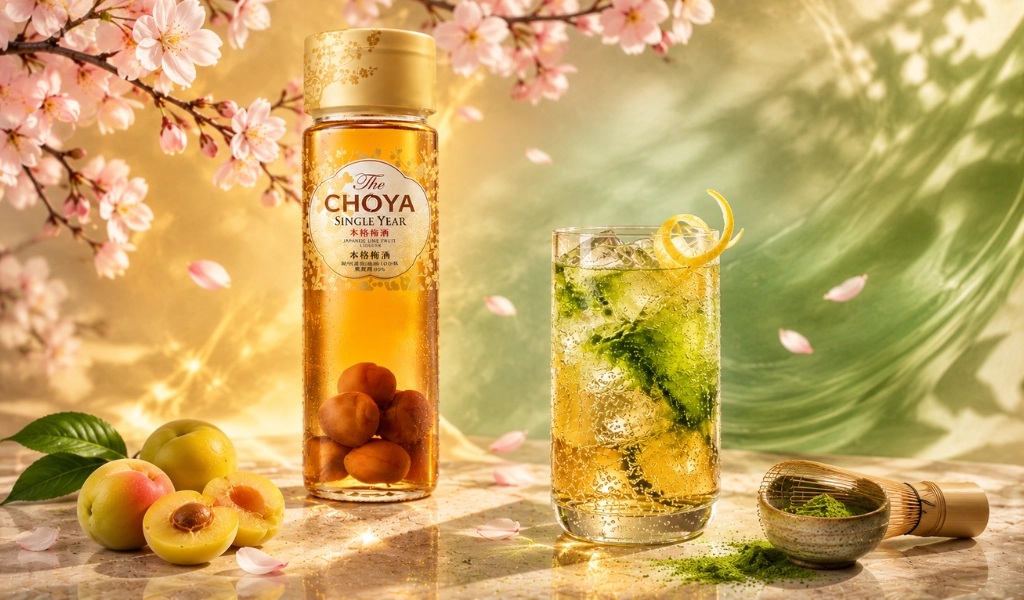 Mơ Choya Single Year Và Soda trong Cocktail
