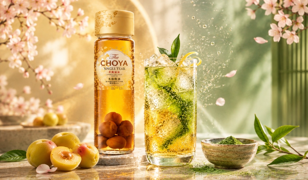 Kết Hợp Mơ Choya Single Year Với Matcha Và Soda trong Cocktail