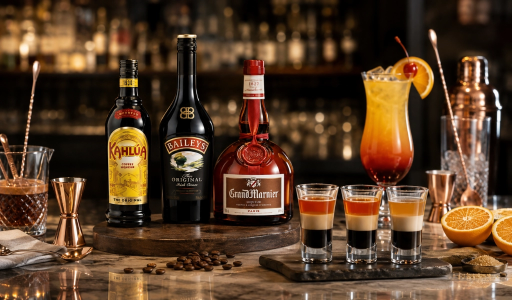 Rượu Liqueur Pha Layered Cocktail