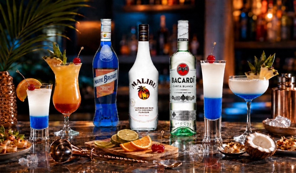 Rượu Rum Trắng Tầng Trên Cocktail