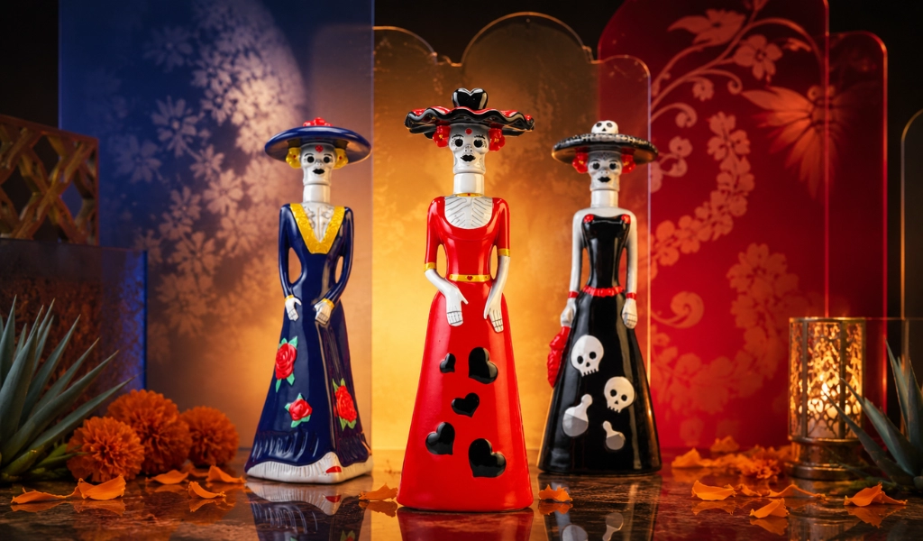 Biểu Tượng La Catrina Trên Chai Rượu Dona Celia Tequila