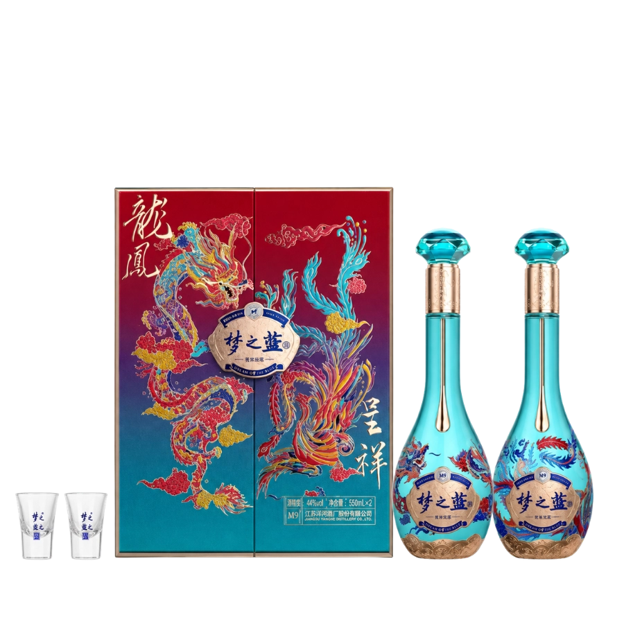Rượu Dương Hà Mộng Chi Lam Long Phụng Trình Tường Hộp Quà/ Yanghe Dream Blue Dragon Phoenix/ 洋河梦之蓝 龙凤呈祥