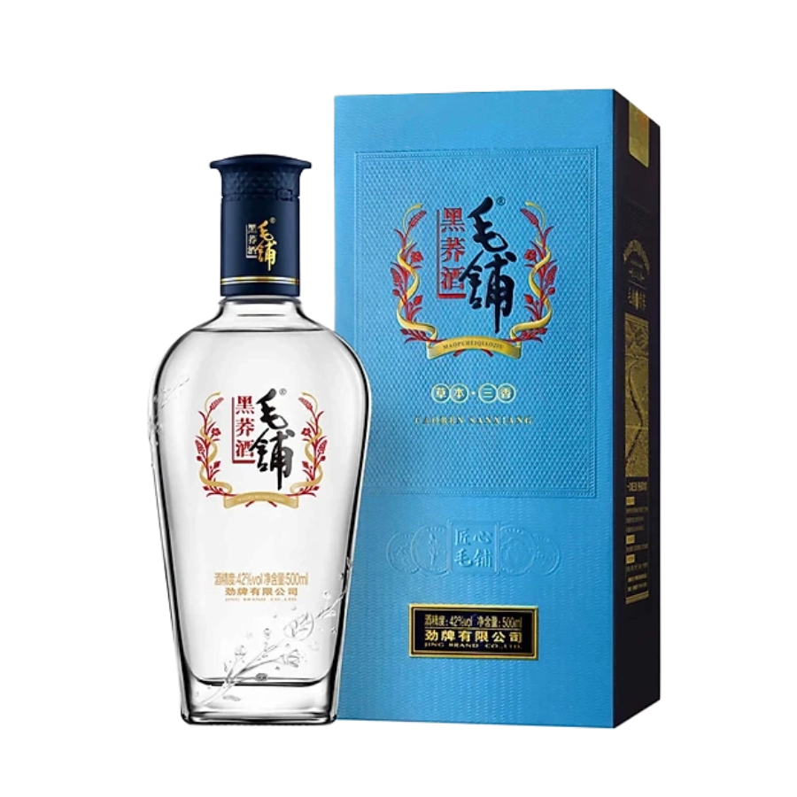 Rượu Mao Phố Hắc Kiều Tửu/ Maopu Black Buckwheat Liquor/ 毛铺黑荞酒 42% 500ml