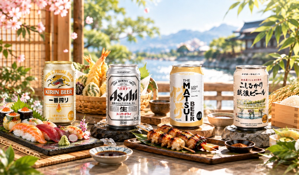 Bia Nhật Bản Kết Hợp Với Sushi Yakitori