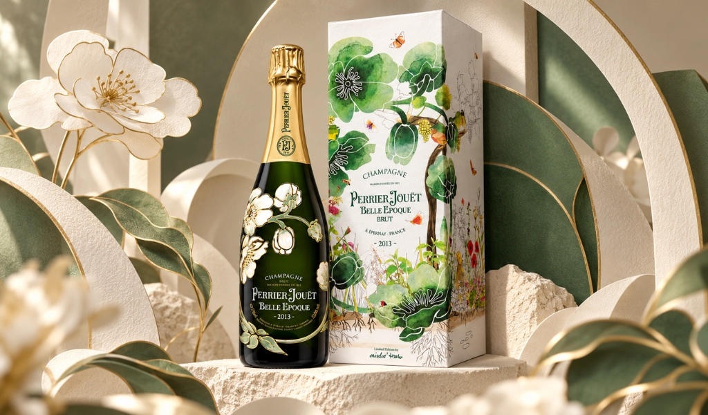 Bức Tranh Sinh Thái Trên Hộp Quà Perrier Belle Epoque Brut 2013