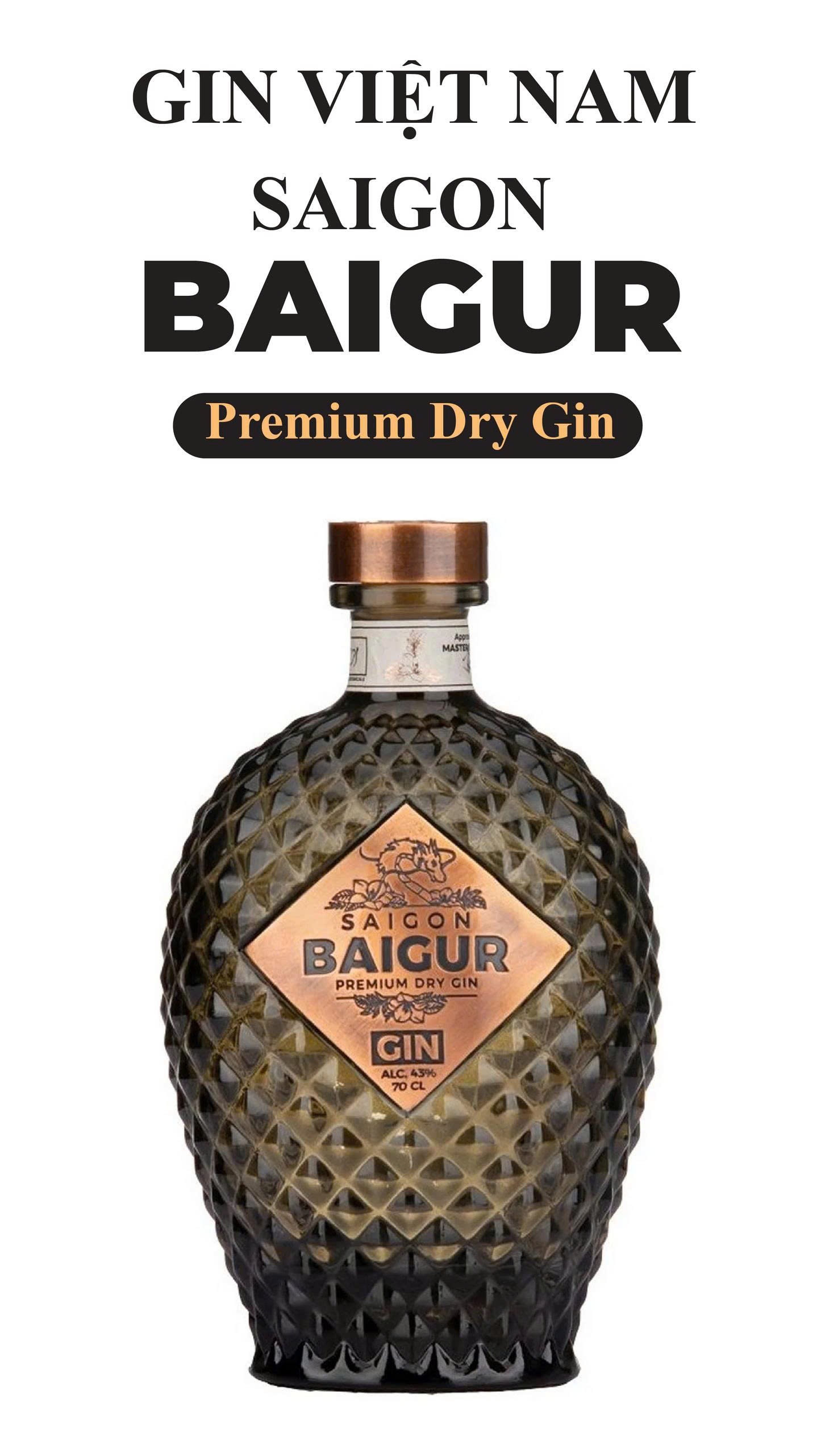 Rượu Gin Việt Nam Saigon Baigur Premium Dry Gin