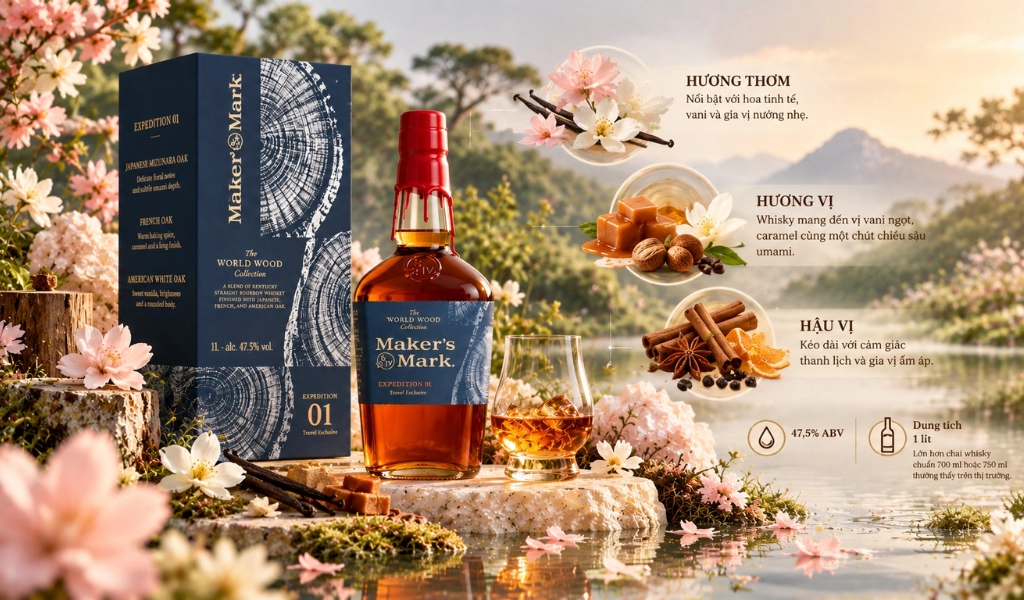 Maker’s Mark Expedition 01 Kết Hợp Gỗ Mizunara