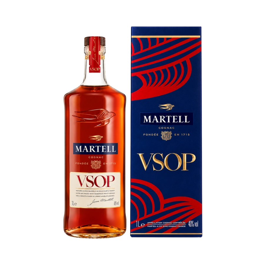 Rượu Cognac Pháp Martell VSOP Red Barrel 1000 ml