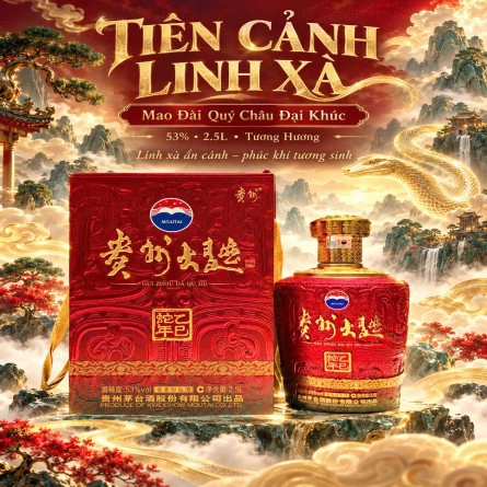 Rượu Mao Đài Quý Châu Đại Khúc Tiên Cảnh Linh Xà 2.5L 53%/ Kweichow Moutai Guizhou Liquor Daqu/ 茅台酱香酒蛇年大曲