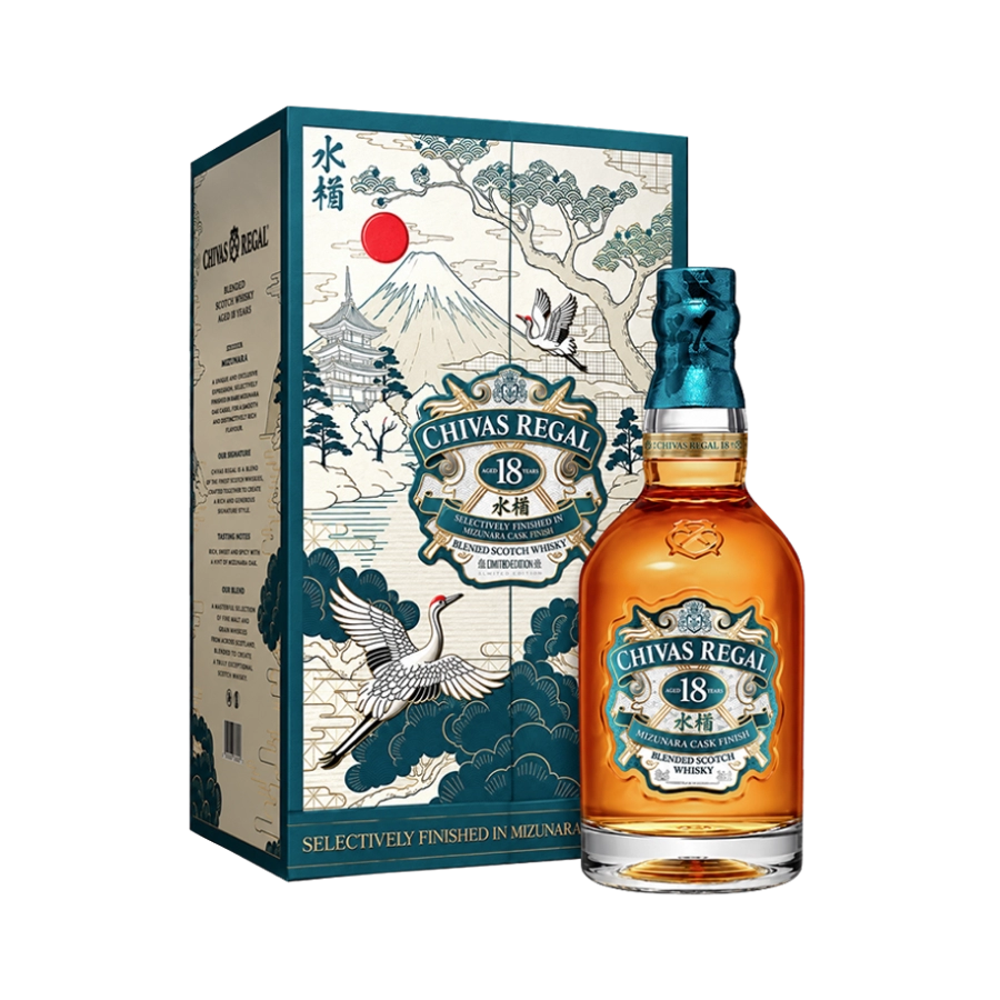 Rượu Whisky Chivas 18 Year Old Mizunara Cask Finish Phiên Bản Hộp Quà Tết 2027