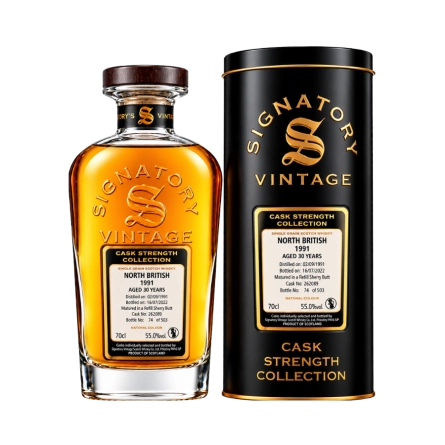 Rượu Whisky North British 34 Year Old Cask Strength Collection Signatory Vintage 1991