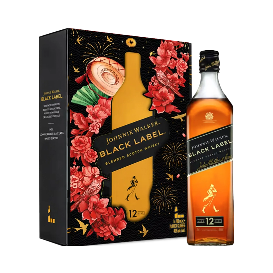 Rượu Whisky Johnnie Walker Black Label 12 Year Old Phiên Bản Hộp Quà Tết 2027
