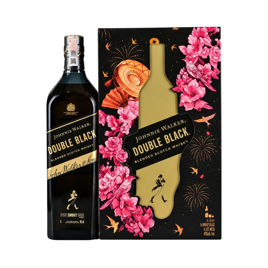 Rượu Whisky Johnnie Walker Double Black 1000ml Phiên Bản Hộp Quà Tết 2027