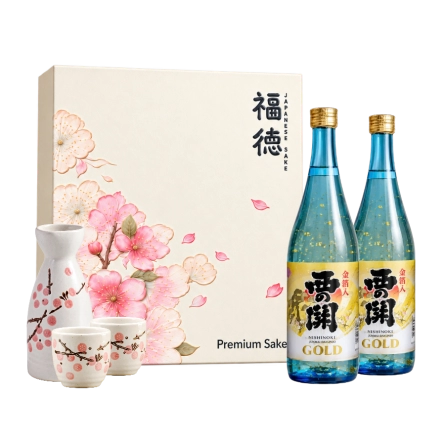Rượu Sake Nhật Nishinoseki Gold Leaf 720ml Hộp Quà Phúc Hoa Niên 2027
