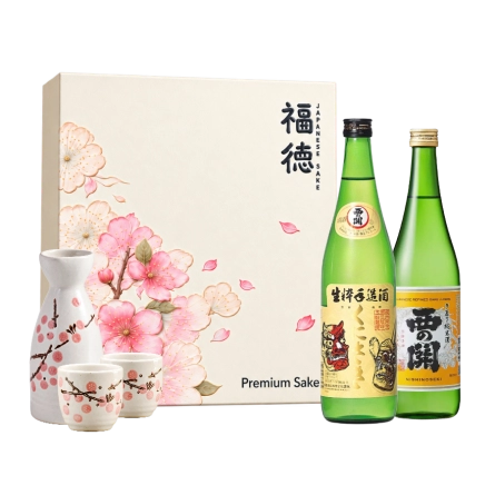 Rượu Sake Nhật Nishinoseki Kunisaki 720ml - Nishinoseki Junmaishu 720ml Hộp Quà Phúc Hoa Niên 2027