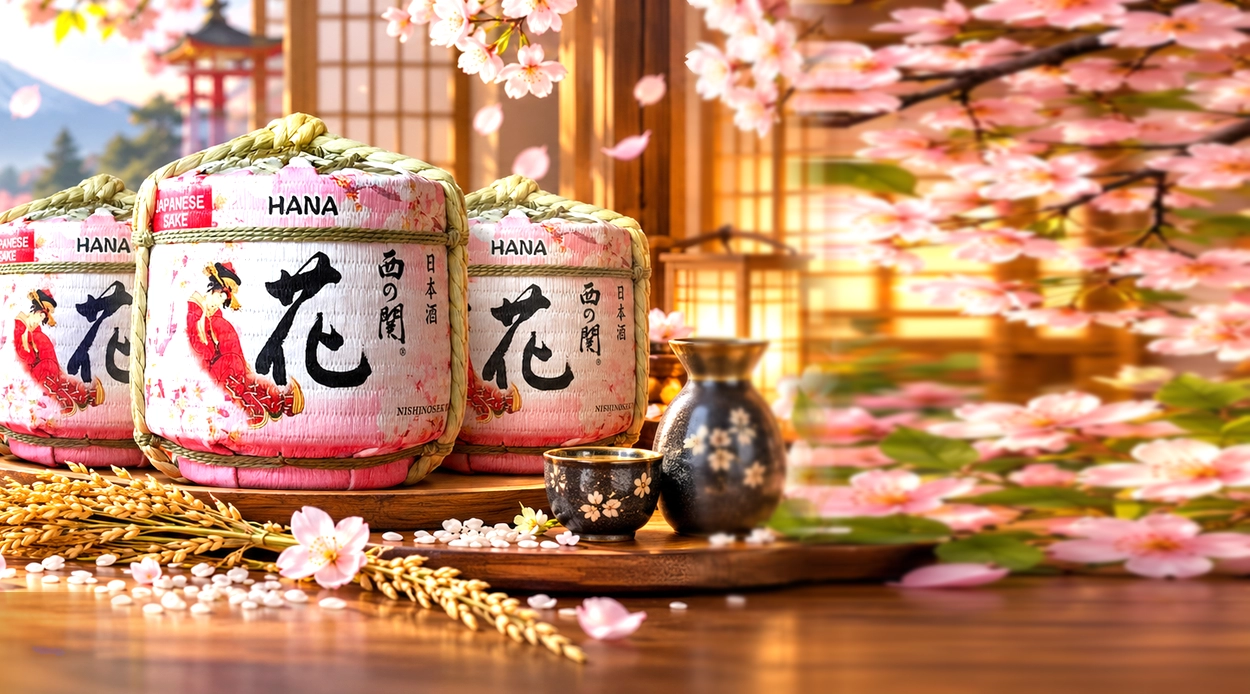 Rượu Sake Nishinoseki Hana Barrel