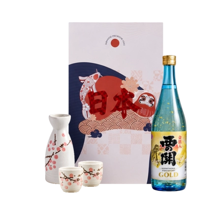Rượu Sake Nhật Nishinoseki Gold Leaf 720ml Hộp Quà Daruma 2027